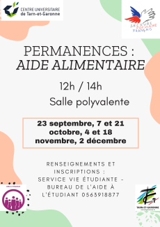 Permanences Aide alimentaire 2024