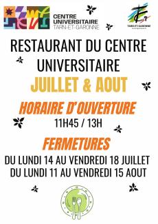 affiche du restaurant universitaire
