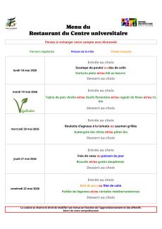 Menu du 18 au 22 mai 2026