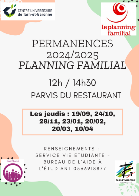 Permanences Planning familial 2024-2025 Permanences Planning familial 2024-2025